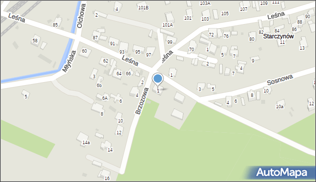 Bukowno, Brzozowa, 1, mapa Bukowno