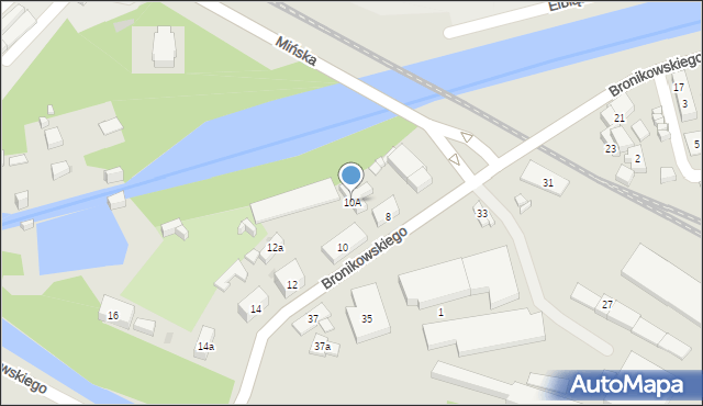 Bydgoszcz, Bronikowskiego Józefa, 10A, mapa Bydgoszczy