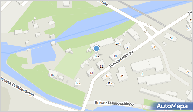 Bydgoszcz, Bronikowskiego Józefa, 12a, mapa Bydgoszczy