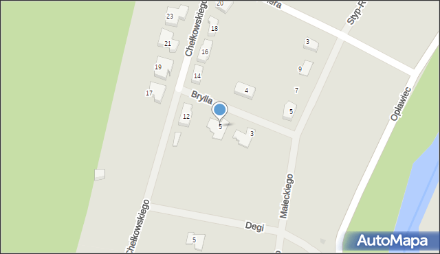 Bydgoszcz, Brylla Stefana, ks. prał., 5, mapa Bydgoszczy