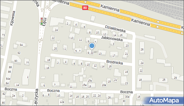 Bydgoszcz, Brodnicka, 11, mapa Bydgoszczy