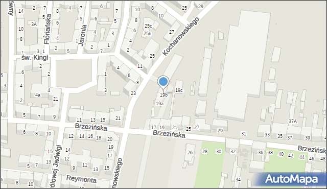 Bytom, Brzezińska, 19b, mapa Bytomia