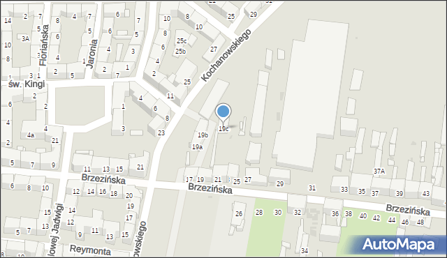 Bytom, Brzezińska, 19c, mapa Bytomia