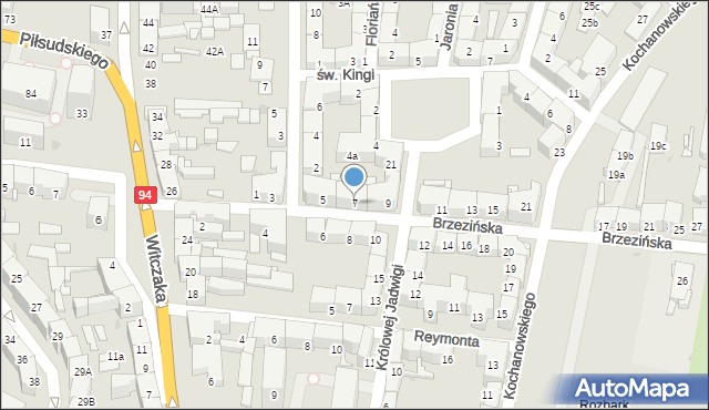 Bytom, Brzezińska, 7, mapa Bytomia