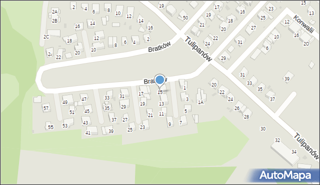 Bytom, Bratków, 15, mapa Bytomia