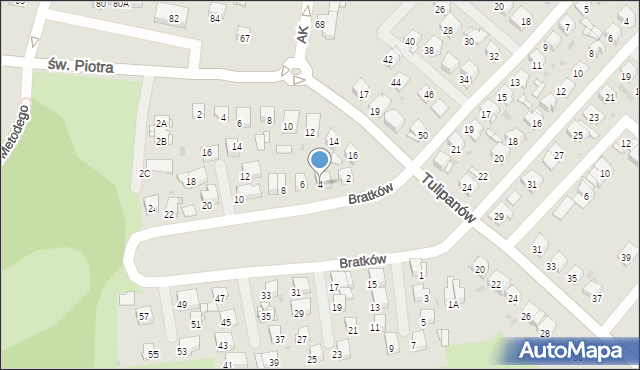 Bytom, Bratków, 4, mapa Bytomia