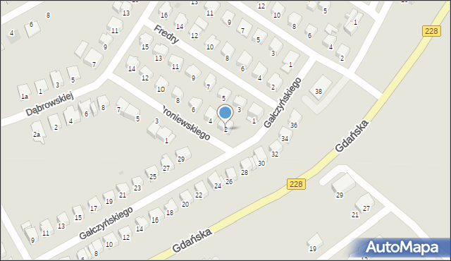 Bytów, Broniewskiego Władysława, 2, mapa Bytów