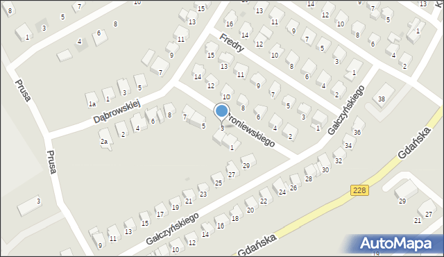 Bytów, Broniewskiego Władysława, 3, mapa Bytów