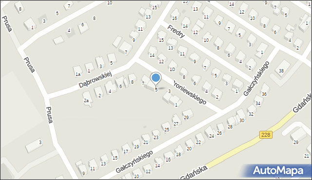 Bytów, Broniewskiego Władysława, 5, mapa Bytów