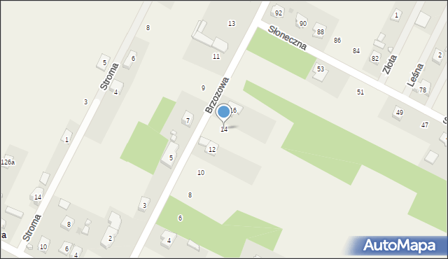 Cedzyna, Brzozowa, 14, mapa Cedzyna