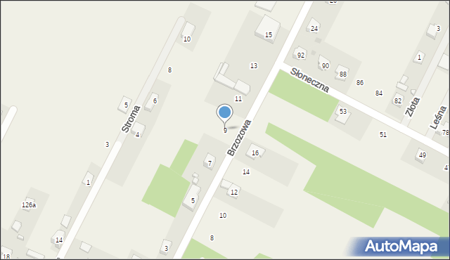 Cedzyna, Brzozowa, 9, mapa Cedzyna