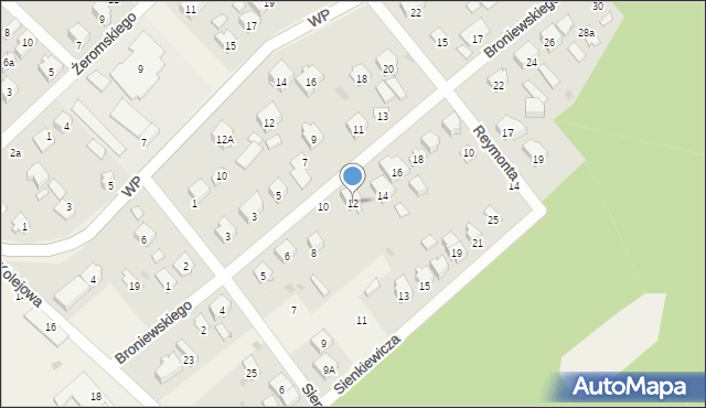 Celestynów, Broniewskiego, 12, mapa Celestynów