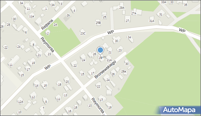Celestynów, Broniewskiego, 19, mapa Celestynów
