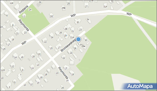 Celestynów, Broniewskiego, 28, mapa Celestynów