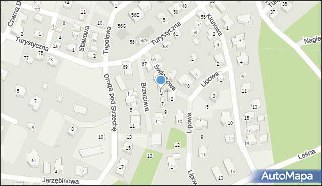 Charzykowy, Brzozowa, 5, mapa Charzykowy