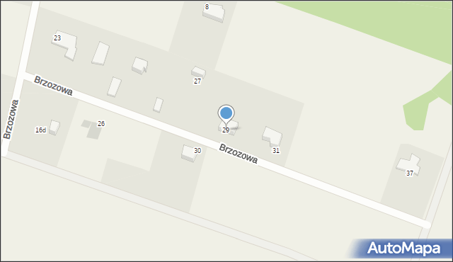 Charzyno, Brzozowa, 29, mapa Charzyno