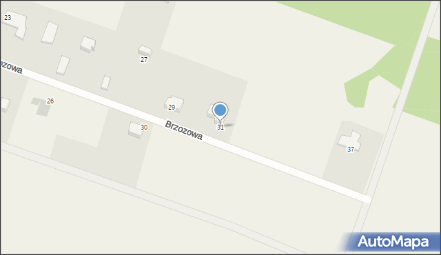 Charzyno, Brzozowa, 31, mapa Charzyno