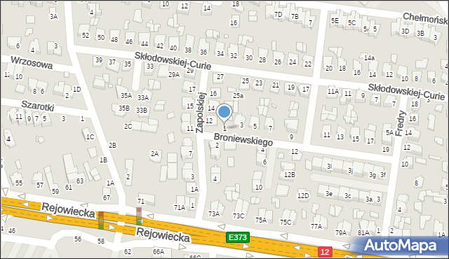 Chełm, Broniewskiego Władysława, 1, mapa Chełma