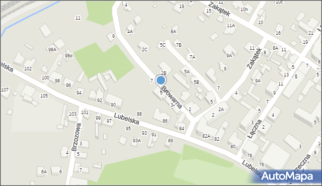 Chełm, Browarna, 5, mapa Chełma