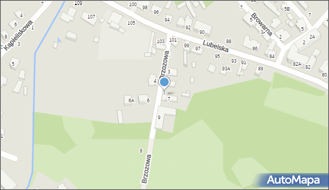 Chełm, Brzozowa, 7a, mapa Chełma