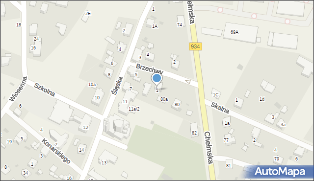 Chełm Śląski, Brzechwy Jana, 1, mapa Chełm Śląski