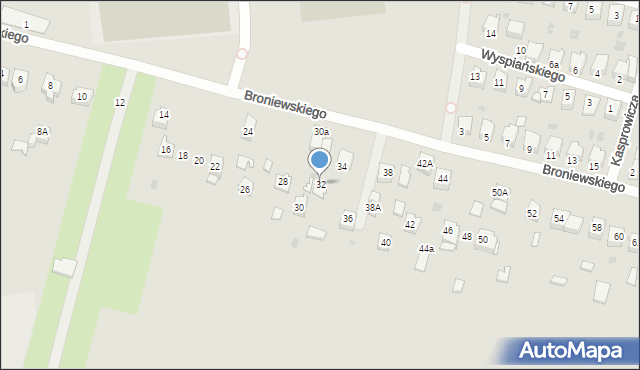 Chełmek, Broniewskiego, 32, mapa Chełmek