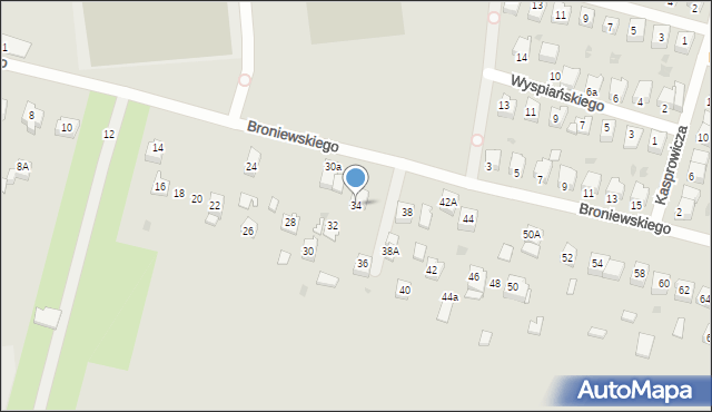 Chełmek, Broniewskiego, 34, mapa Chełmek