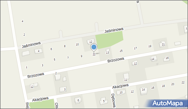 Choceń, Brzozowa, 11, mapa Choceń