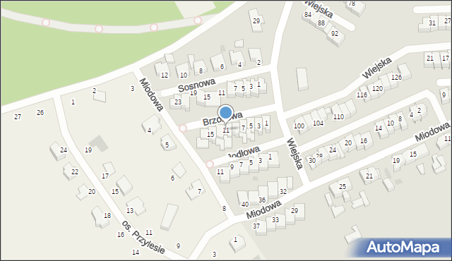Chodzież, Brzozowa, 11, mapa Chodzież