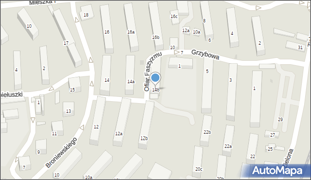 Chrzanów, Broniewskiego, 14b, mapa Chrzanów