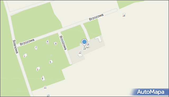 Chrzczanka Włościańska, Brzozowa, 14, mapa Chrzczanka Włościańska