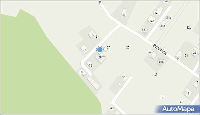 Chudów, Brzezina, 29, mapa Chudów