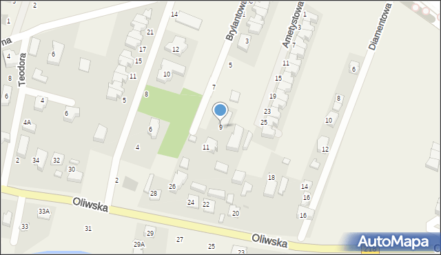 Chwaszczyno, Brylantowa, 9, mapa Chwaszczyno