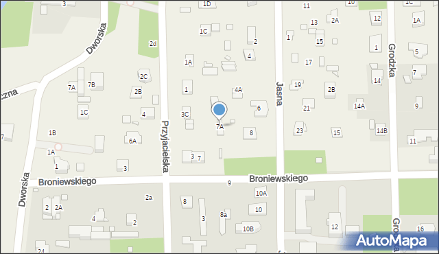 Chylice, Broniewskiego, 7A, mapa Chylice