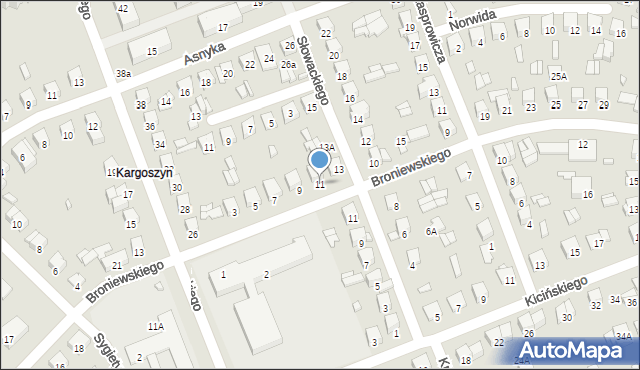 Ciechanów, Broniewskiego Władysława, 11, mapa Ciechanów