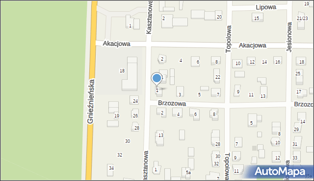 Cielimowo, Brzozowa, 1, mapa Cielimowo