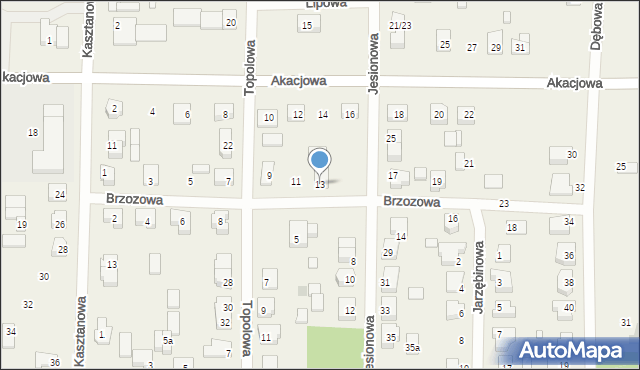 Cielimowo, Brzozowa, 13, mapa Cielimowo