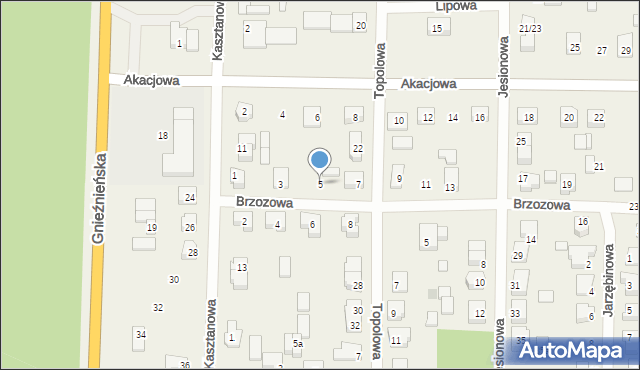 Cielimowo, Brzozowa, 5, mapa Cielimowo