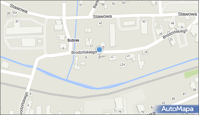 Cieszyn, Brodzińskiego Kazimierza, 10, mapa Cieszyna