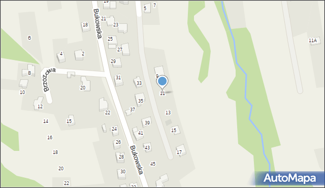 Czaniec, Brzoskwiniowa, 11, mapa Czaniec