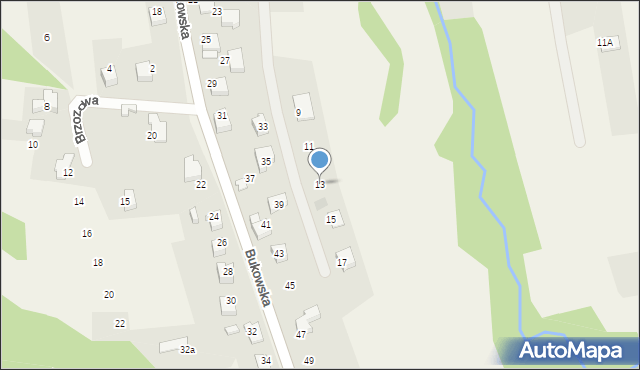 Czaniec, Brzoskwiniowa, 13, mapa Czaniec