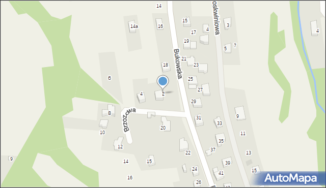Czaniec, Brzozowa, 2, mapa Czaniec