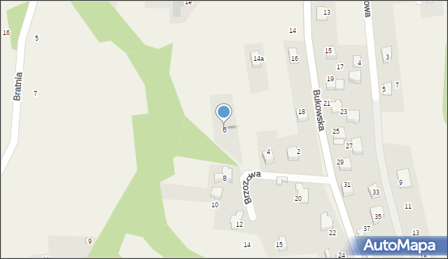 Czaniec, Brzozowa, 6, mapa Czaniec