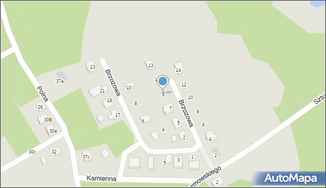 Czarna Woda, Brzozowa, 9, mapa Czarna Woda