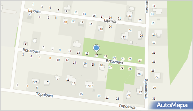 Czarnocin, Brzozowa, 17, mapa Czarnocin