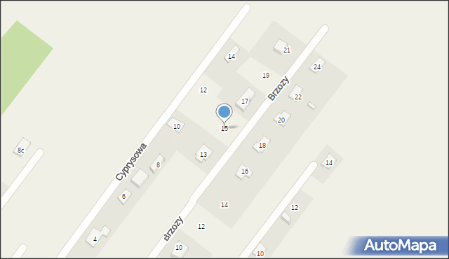 Czarnówka, Brzozy, 15, mapa Czarnówka
