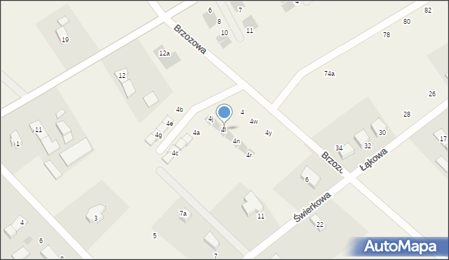 Czarnówko, Brzozowa, 4l, mapa Czarnówko