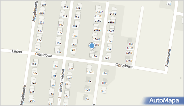 Czarnowo, Brzozowa, 13B, mapa Czarnowo