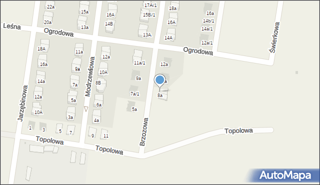 Czarnowo, Brzozowa, 8b, mapa Czarnowo