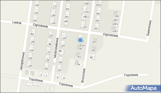 Czarnowo, Brzozowa, 9b, mapa Czarnowo